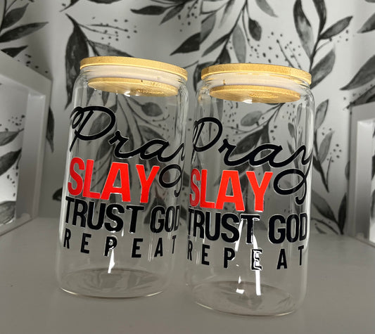 PRAY SLAY Glass Cups